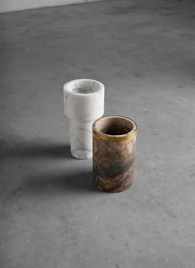 Breccia Medicea Acquasanta double vase diam 10